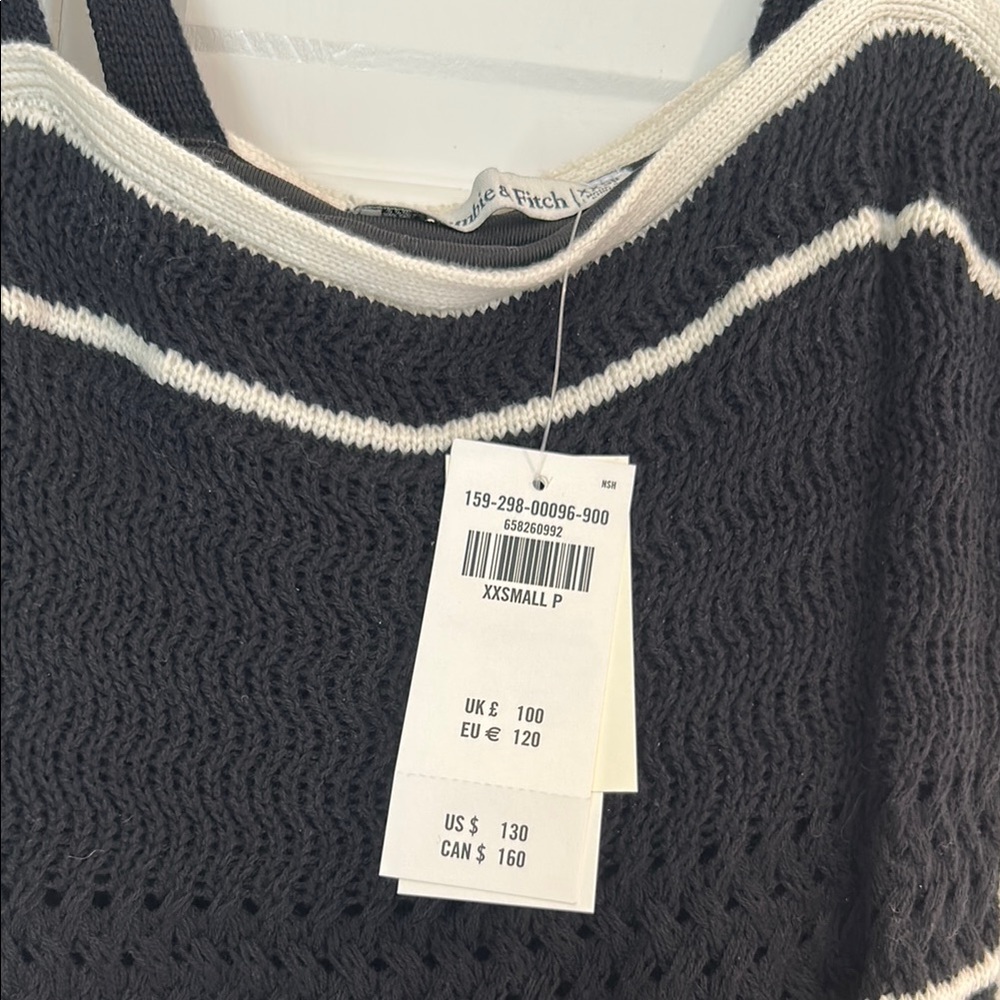 Abercrombie knit summer Black and White Striped Dress - Picture 2 of 5